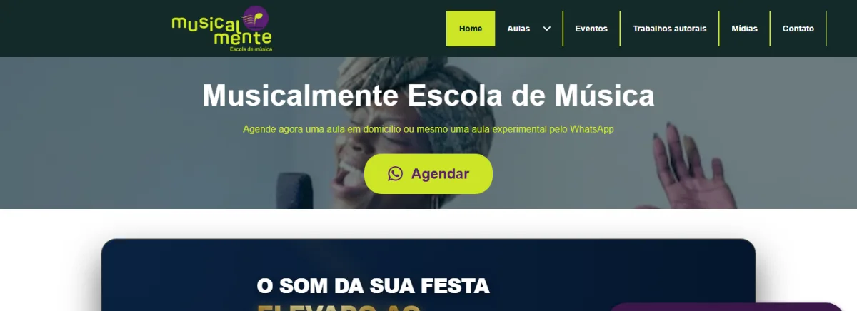 Homepage of the Musicalmente website